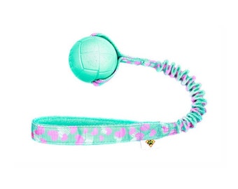 Juguete básico para tirar con mango de bungee y pelota blanda - Regalo de San Valentín para perros - Juguete colorido para perros - Juguete duradero para perros