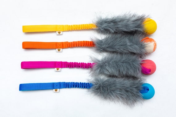 Faux Fur Dog Toy With Ball Dog Training Toy Bungee Toy Toy Reward
