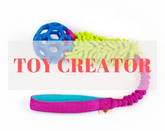 TOY CREATOR Hollee Mop - Toy creator durable dog toy with bungee handle - colorful toy for dogs - Strong tug toy