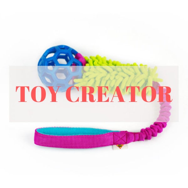 TOY CREATOR Hollee Mop - Toy creator durable dog toy with bungee handle - colorful toy for dogs - Strong tug toy