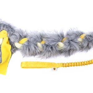 Colorful fur tug toy for dogs Fleece and fur braided dog toy Dog's Craft durable dog toy Yellow