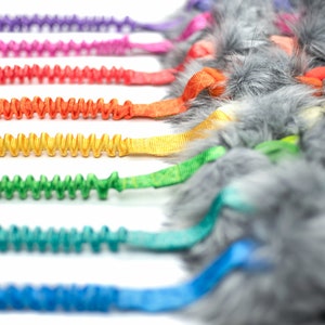 Colorful fur tug toy for dogs Fleece and fur braided dog toy Dog's Craft durable dog toy image 3