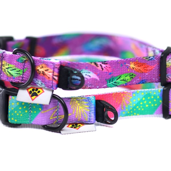 Kleines buntes Halsband für Hunde – langlebiges Hundehalsband – Hundehalsband mit Duraflex-Aufdruck