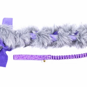 Colorful fur tug toy for dogs Fleece and fur braided dog toy Dog's Craft durable dog toy Purple
