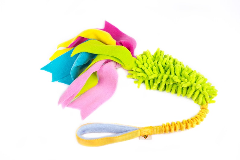 FLUFFY Welpenspielzeug mit Bungee-Griff Langlebiges Hundespielzeug Hundesportausrüstung Wischspielzeug für Hunde Yellow