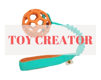 TOY CREATOR Hollee BASIC - Creador de juguetes juguete para perros duradero con mango elástico - juguete colorido para perros - Juguete de tirón fuerte