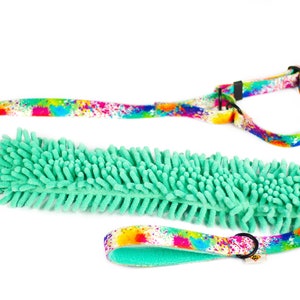 Competition leash for dogs Agility leash for sport dogs Dog lead Leash with tug toy Splash + mint