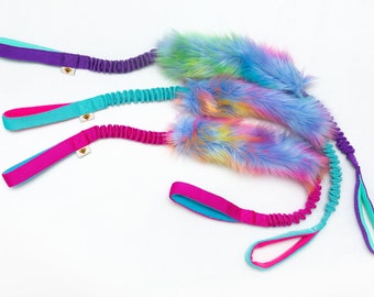 Unicorn Fur tug toy with two handles - Durable dog toy -Faux Fur dog toy - Two handle reward toy for dogs