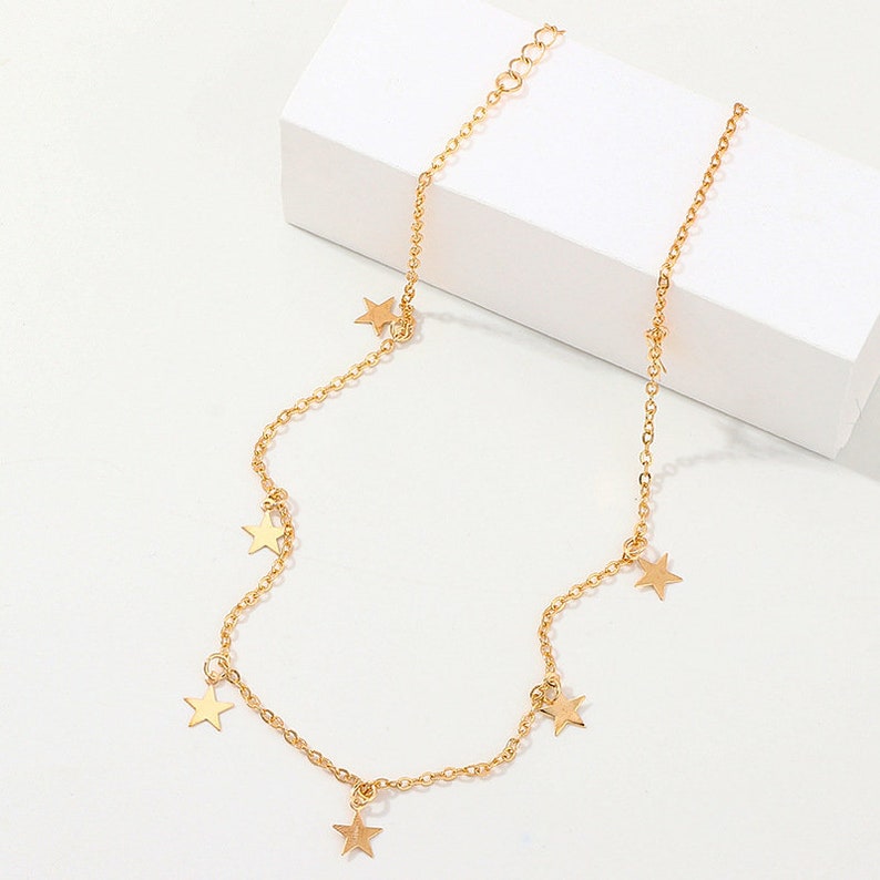 Gold Star Necklace Gold Star Choker Trendy Jewelry Etsy