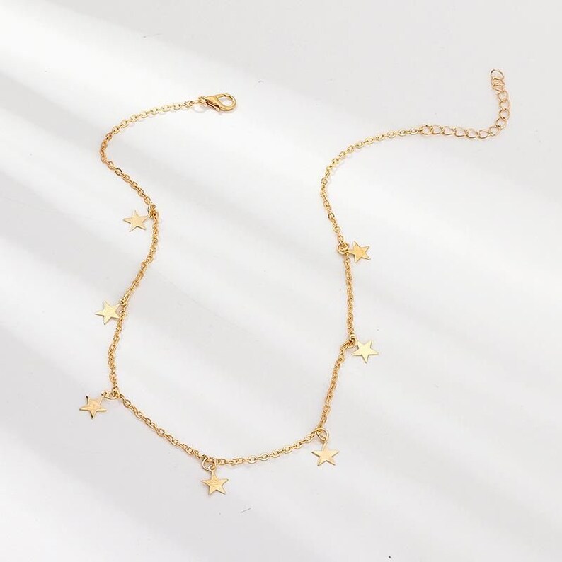 Gold Star Necklace Gold Star Choker Trendy Jewelry Etsy