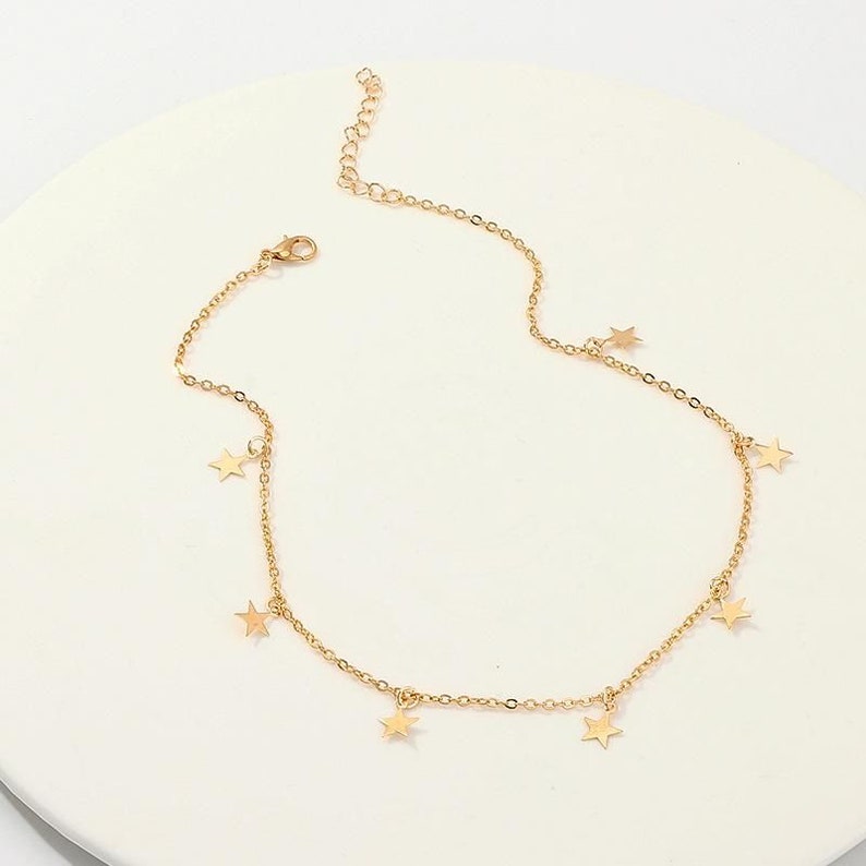 Star choker gold necklace Clearance
