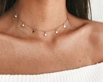 Gold Star Necklace | Gold Star Choker | Trendy Jewelry | Dainty Gold Choker | Layered Necklaces