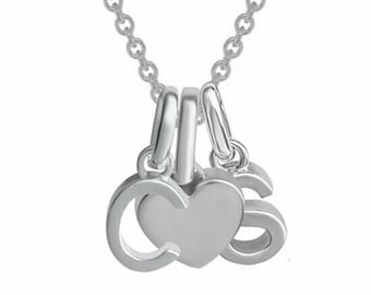 Necklace with your choice of initials - 925 sterling silver - German made - New