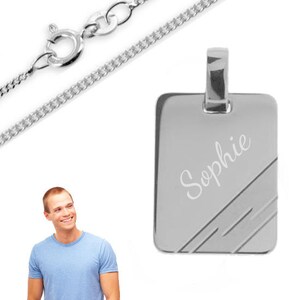 Pendant Engraved Plate-silver 925-incl. Chain and Engraving- Made