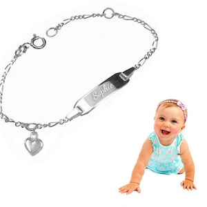 Baby Bracelet with Heart Pendant Silver925 Engraving