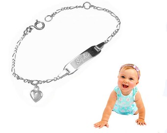 Baby Armband mit Herz Anhänger-Silber925- Gravur