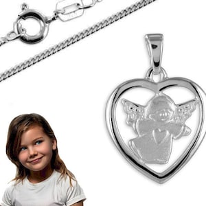 Herz Anhänger Schutzengel-Silber 925-Inkl.Kette