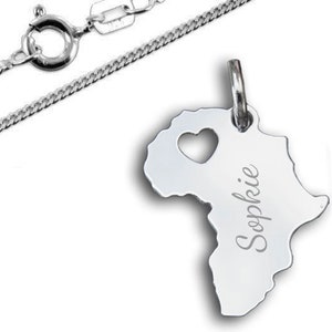Pendant Africa with Heart Silver925 Engraving