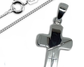 Baby/Taufe/Kommunion-Kreuz Anhänger mit Kette-Silber925-Made in Germany-Gravur