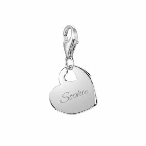 Charm pendant heart, 925 sterling silver, personal engraving