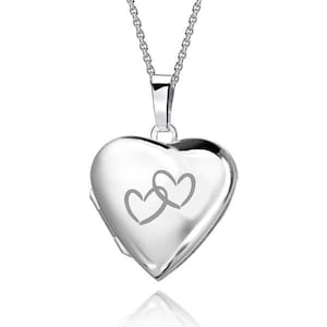 Medallion pendant heart with engraving, 925 sterling silver, Made in Germany