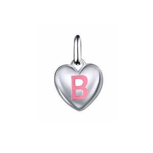 Colgante infantil con letras en forma de corazón, plata de ley 925, fabricación alemana