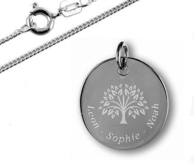 Stammbaum, Lebensbaum Anhänger mit Kette-Silber925