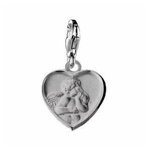 Charm Herz Anhänger Schutzengel- Silber 925-gravur