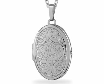 Pendentif Médaillon , Argent925- Incl.Chain+ENGRAVING- Fabriqué en Allemagne