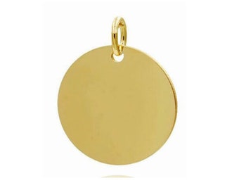 Engraved plate, genuine 585 (14K) gold, 16 mm in size, with engraving upon request