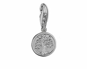 Charm pendentif plaque de gravure avec pendentif arbre de vie - Argent 925- Gravure inclus