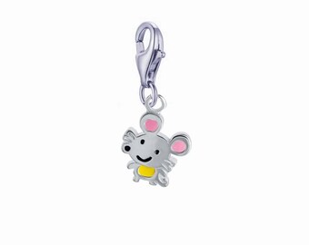 Charm pendant mouse, 925 sterling silver, German production