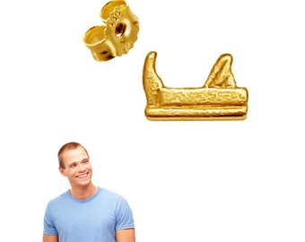May include: Gold earring backs, also known as butterfly backs, are a common type of earring closure. These backs are designed to secure earrings in place and prevent them from falling out. The backs are made of a durable metal and have a smooth, polished finish.