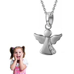 Children's pendant guardian angel with chain, 925 sterling silver, German production