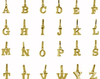 Delicate, small letter pendant, solid gold, 333 gold (8 karat), German made