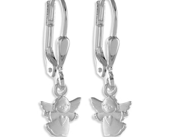 Guardian angel earrings for girls, children, 925 sterling silver, Made in Germany