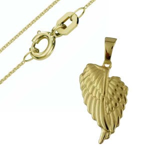 Anhänger Flügel-Echt Gold 333(8K) mit Silber vergoldeter Kette, Made in Germany