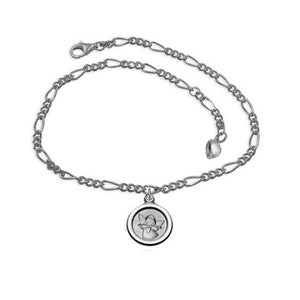 Ankle chain with the pendant Guardian Angel Heart Sterling Silver925- personal engraving