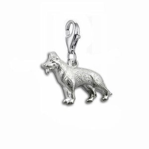 Charm pendant German Shepherd, 925 sterling silver, 3D optics, German manufacture