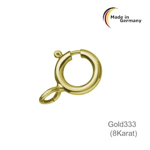 Anello a molla, circa 5,5 mm, vero oro 333 (8K) o oro 585 (14K), Made in Germany