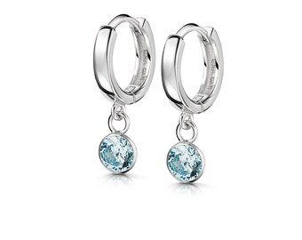 T400 Pendientes Mujer Aro De Plata De Ley 925 Círculo 3 Mm De