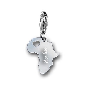 Charm pendant Africa with punched out heart S925