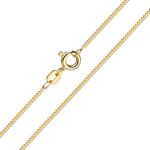 Cadena de tanque, plata de ley 925, bañada en oro, aprox. 1,4 mm de ancho, fabricación alemana.