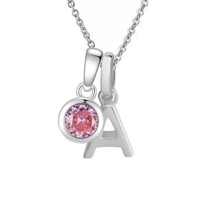Collar de letras con piedra de nacimiento/piedra del mes, plata de ley 925, producción alemana