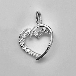 Design pendant heart with chain, 925 sterling silver, Made in Germany.