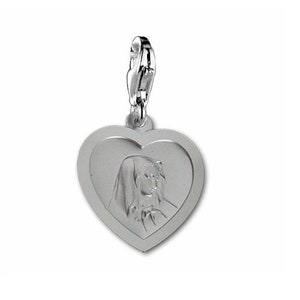 Charm Herz Anhänger Dolorosa- Silber 925- gravur