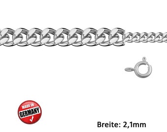 Kinketting, 2,1 mm breed, 925 sterling zilver, Made in Germany