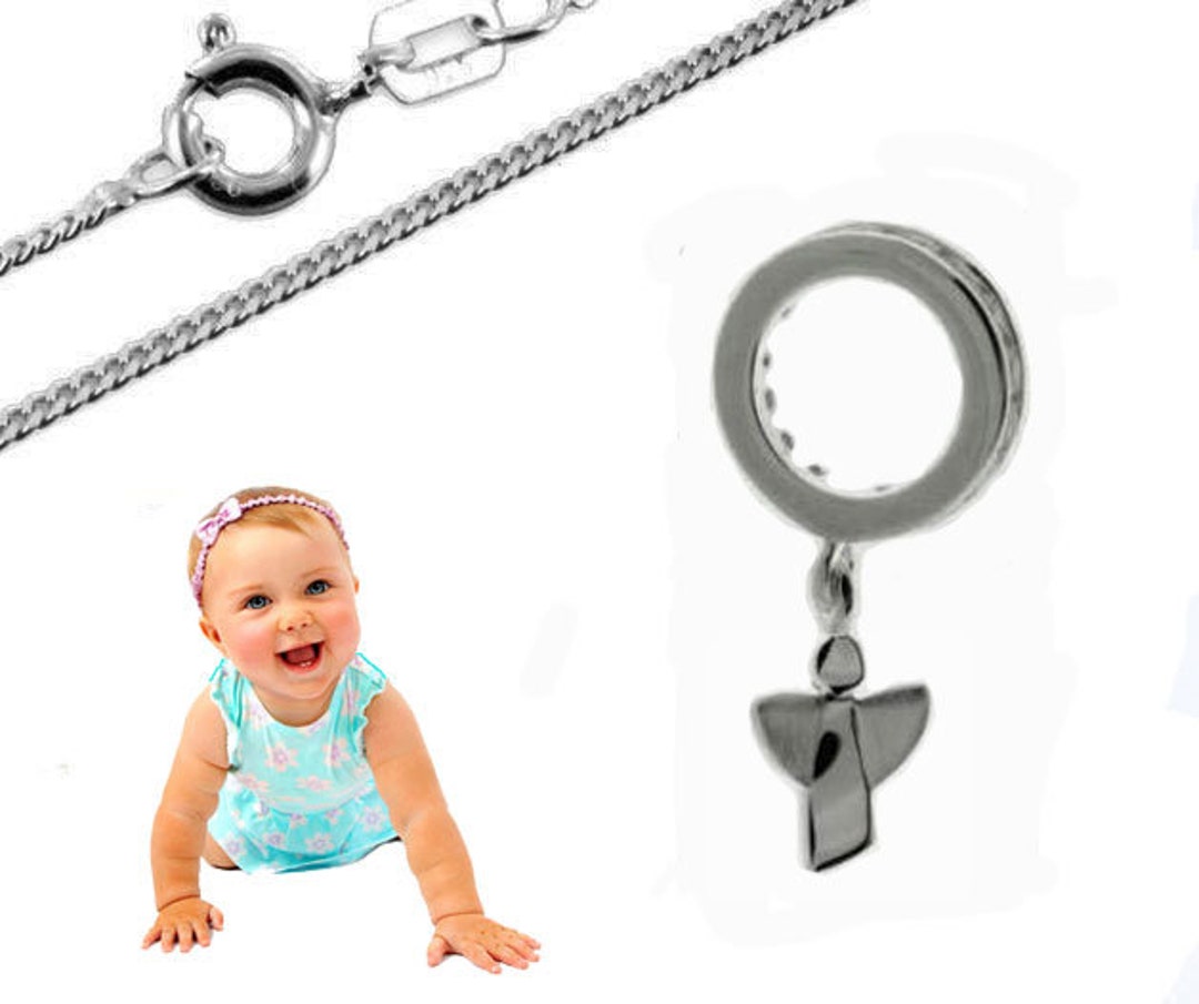 Baptismal Ring With Guardian Angel With Curb Chain - Silver 925 ...