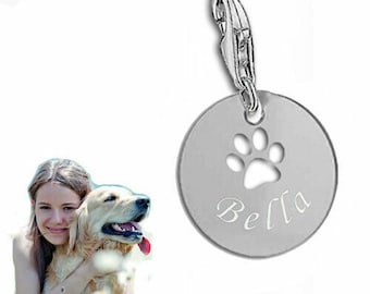 Pendentif breloque avec patte poinçonnée-argent 925- GravuR