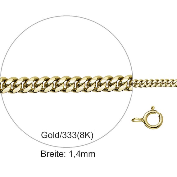 Echte Goldkette Panzerkette 60cm Echt Gold 333 Gestempelt